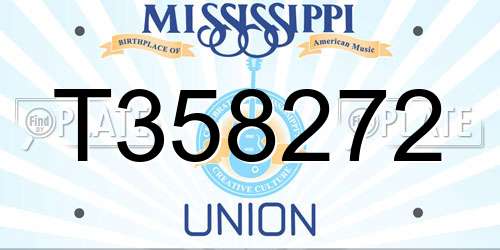 T358272 Mississippi License Plate