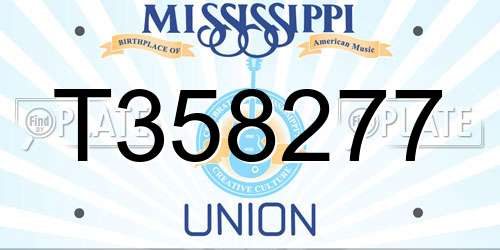 T358277 Mississippi License Plate