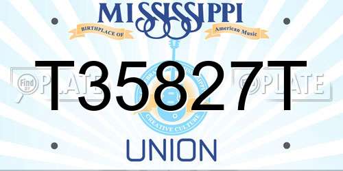 T35827T Mississippi License Plate
