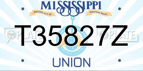 T35827Z Mississippi License Plate