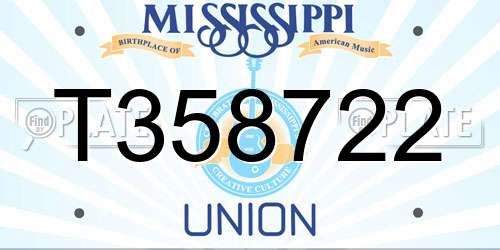 T358722 Mississippi License Plate
