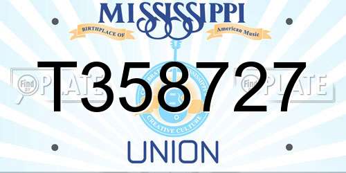 T358727 Mississippi License Plate