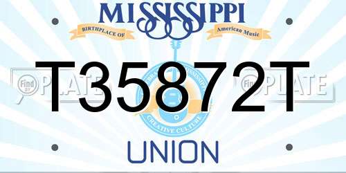 T35872T Mississippi License Plate