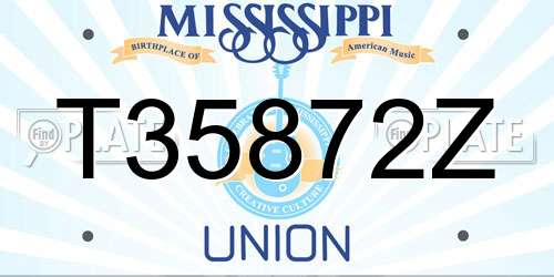 T35872Z Mississippi License Plate