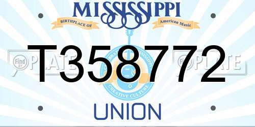T358772 Mississippi License Plate