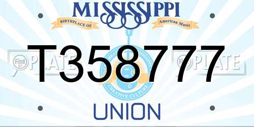 T358777 Mississippi License Plate