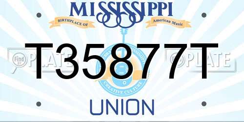 T35877T Mississippi License Plate