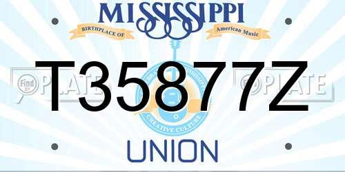 T35877Z Mississippi License Plate