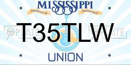 T35TLW Mississippi License Plate