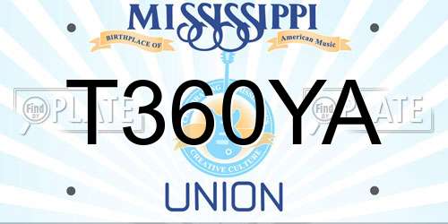 T360YA Mississippi License Plate