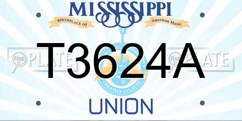 T3624A Mississippi License Plate