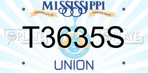 T3635S Mississippi License Plate