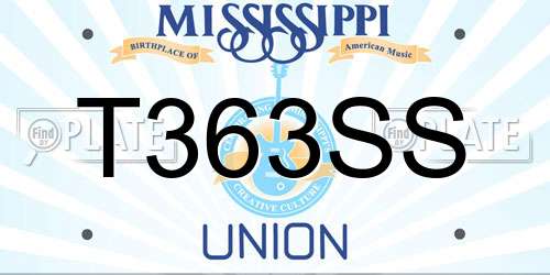 T363SS Mississippi License Plate