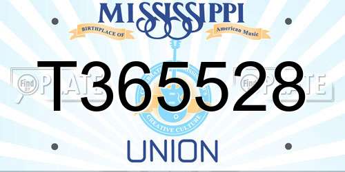 T365528 Mississippi License Plate