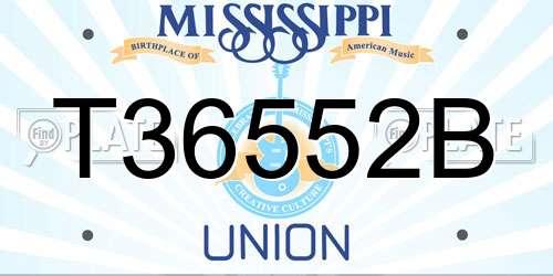 T36552B Mississippi License Plate