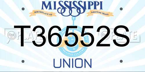 T36552S Mississippi License Plate