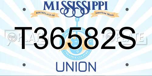T36582S Mississippi License Plate