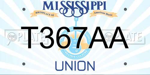 T367AA Mississippi License Plate