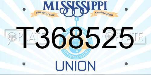 T368525 Mississippi License Plate