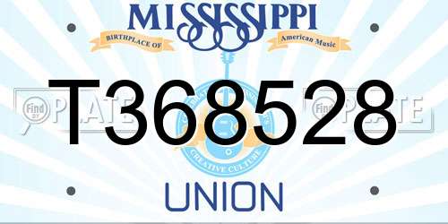 T368528 Mississippi License Plate