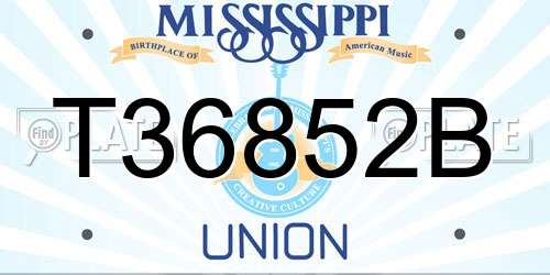 T36852B Mississippi License Plate