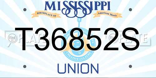 T36852S Mississippi License Plate