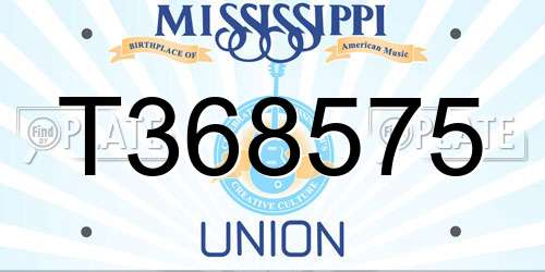 T368575 Mississippi License Plate
