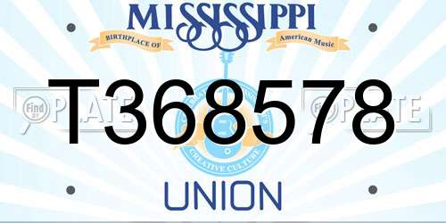 T368578 Mississippi License Plate