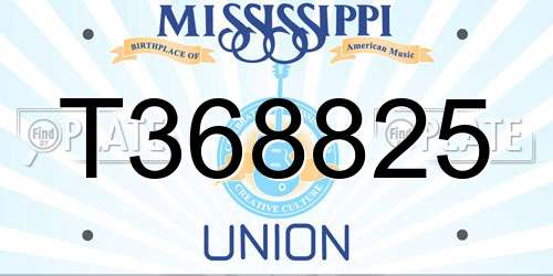 T368825 Mississippi License Plate