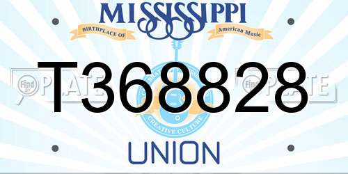 T368828 Mississippi License Plate