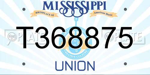 T368875 Mississippi License Plate