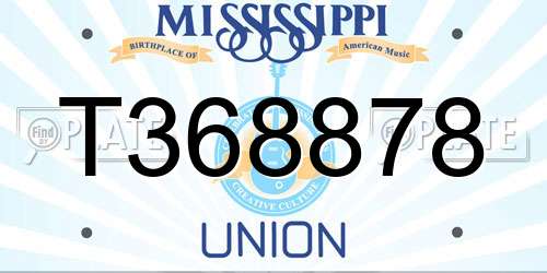 T368878 Mississippi License Plate