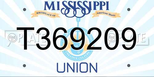 T369209 Mississippi License Plate