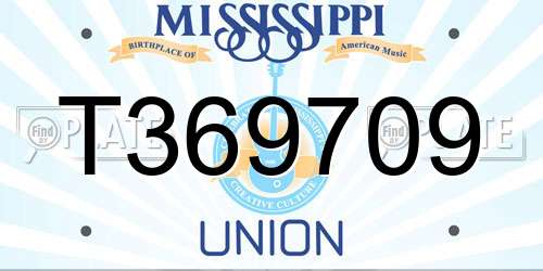 T369709 Mississippi License Plate