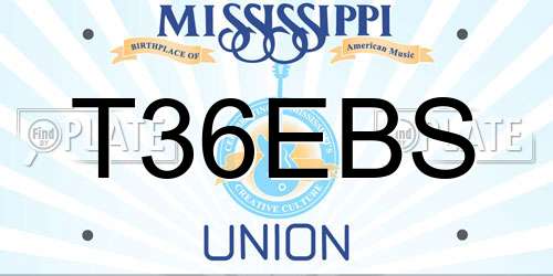 T36EBS Mississippi License Plate