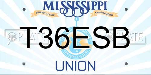 T36ESB Mississippi License Plate