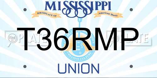 T36RMP Mississippi License Plate