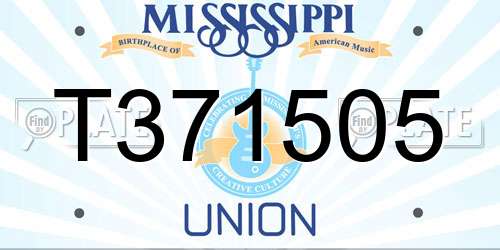 T371505 Mississippi License Plate