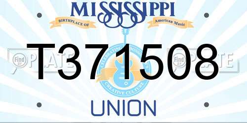 T371508 Mississippi License Plate
