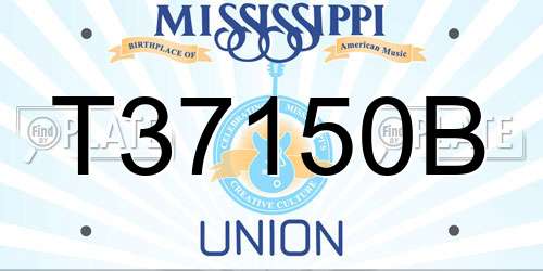 T37150B Mississippi License Plate
