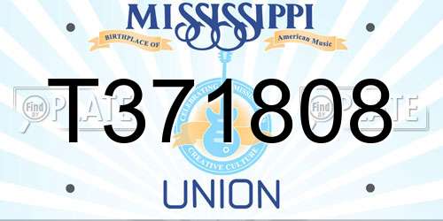 T371808 Mississippi License Plate