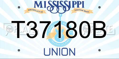 T37180B Mississippi License Plate