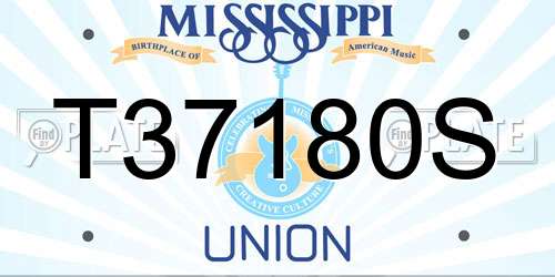 T37180S Mississippi License Plate