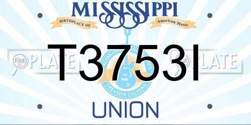 T3753I Mississippi License Plate