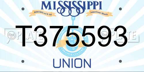 T375593 Mississippi License Plate