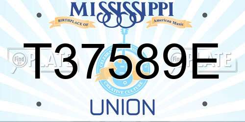 T37589E Mississippi License Plate