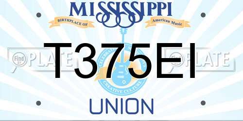 T375EI Mississippi License Plate