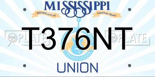 T376NT Mississippi License Plate