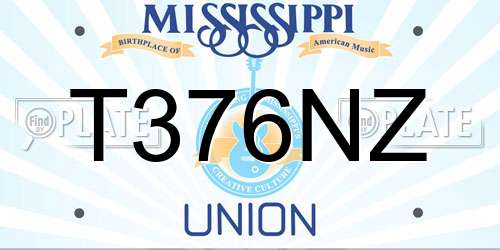 T376NZ Mississippi License Plate