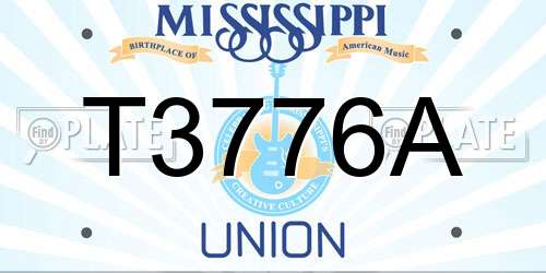 T3776A Mississippi License Plate